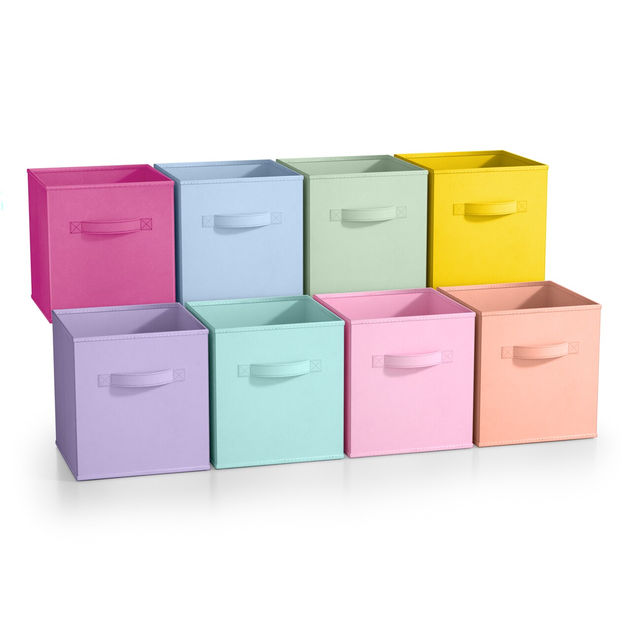 Sorbus 8 Pack 11 Inch Foldable Storage Cubes with Handles- for Organizing Home, Shelves, Nursery, Playroom, Closet and More